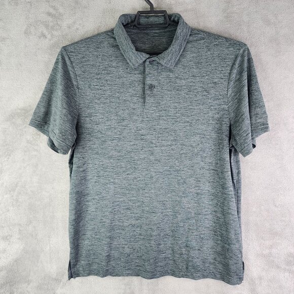 Mens Heathered Gray 32 Degrees Polo Shirt Short Sleeve Polyester Spandex Size L - Picture 2 of 10